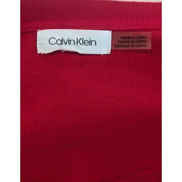 Calvin Klein Women's Long Sleeve Grommet Trim Neck Sweater Red Size Large - Picture 4 of 6